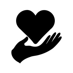 A loving hand gently supporting the weight of a precious heart symbol