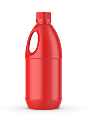 Round HDPE side handle Jerrycan for water, oil, milk and chemical storage on white background for branding and mock up design, 3d  illustration.