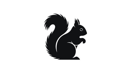 Vector illustration of black squirrel silhouette