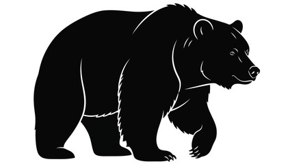 Vector illustration of black bear silhouette