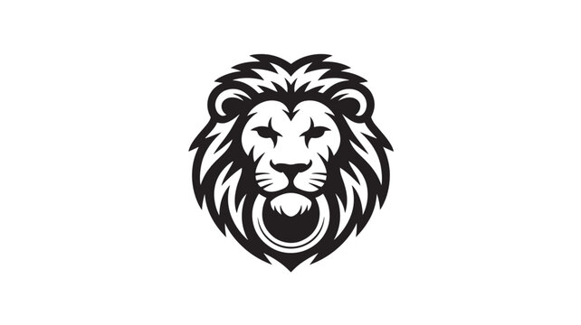 Lion head vector logo bold and minimalist design ideal for branding and security applications