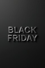 Bold metallic Black Friday text creates a luxurious and impactful visual for holiday sales promotions and advertising campaigns