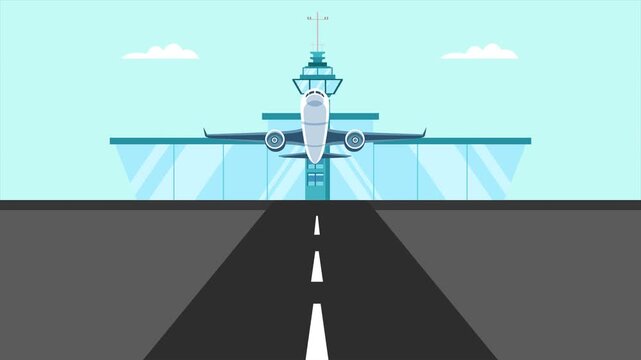 Animated video of goal planes clashing at the airport. Aircraft landing and take off concept. Full length animation illustration. High quality&nbsp;4k&nbsp;footage