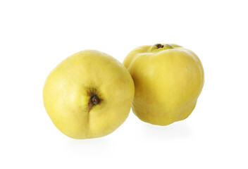 Fresh ripe quince fruits isolated on white