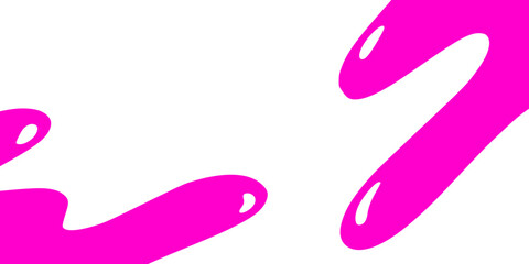 Abstract Hot Pink Drip Border Vector Frame, Fluorescent Liquid Slime Flowing Element on White Background for Party, Candy, or Modern Graphic Design