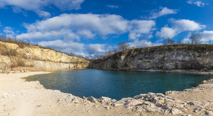 Naklejka premium Quarry Lake at Janicuv vrch (Mariansky Mlyn, Czech Republic)