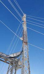 Communication mast on a winter sunny day
