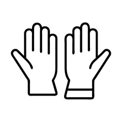 Simple outline icon of a pair of protective gloves for hands