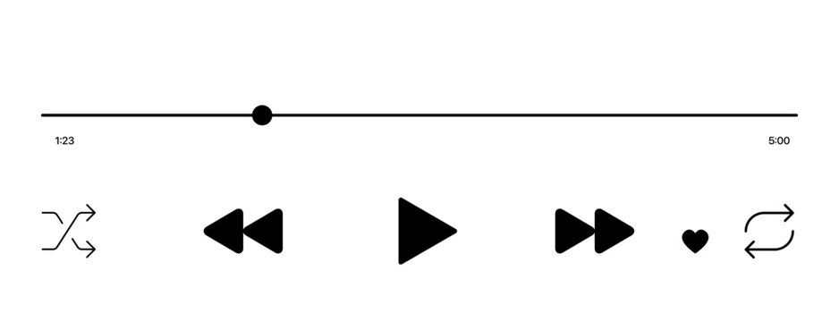 vector illustration of a black and white music player 