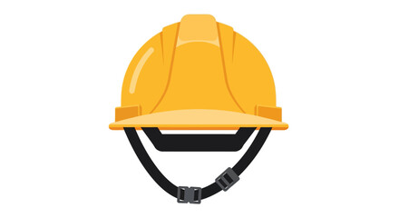 Yellow construction hard hat illustration, essential personal protective equipment for safety on building sites and industrial work environments