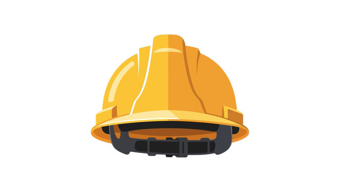 Yellow hard hat for construction and industrial safety, personal protective equipment for builders, engineers, and workers, essential head protection vector.