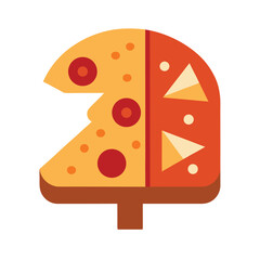 Pizza Slices Wooden Board White Background