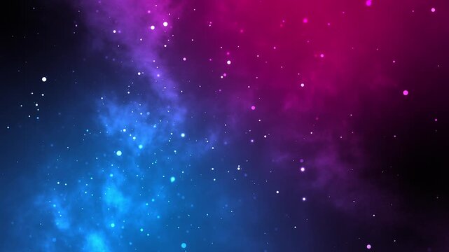 rising particles light seamless loop abstract blue and pink nebula background