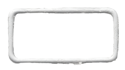 White rectangular frame with rounded corners on black space