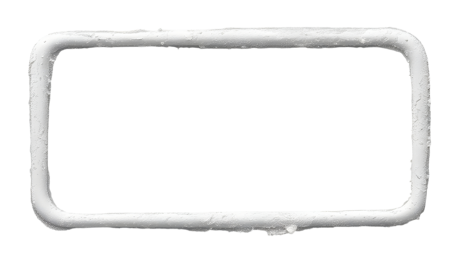 White rectangular frame with rounded corners on black space