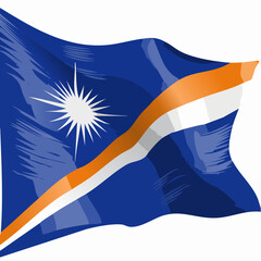 Vector illustration of the flag of marshall islands waving in the wind