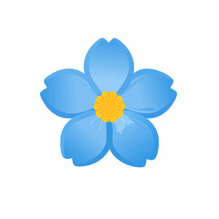 Vibrant blue flower graphic on white background for creative design projects
