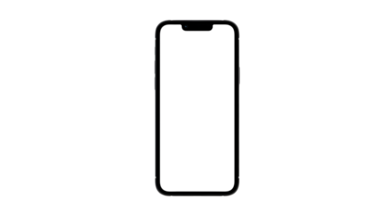 Isolated outline of a modern smartphone on a black background