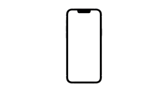 Isolated outline of a modern smartphone on a black background
