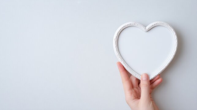 Heart Reflection, A single person forms a heart shape on a mirror, embodying self-love and romance, set against a minimalist background, perfect for Valentine's Day.