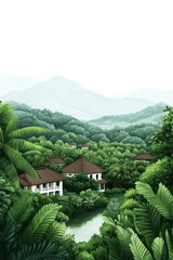 Idyllic verdant escape nestled amidst lush rainforest layers, evoking tranquil retreat vibes, ideal for Earth Day, Prithvi Divas celebrations