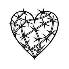 Fototapeta premium Heart of Barbed Wire