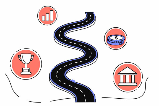 Kręta droga jako ścieżka do sukcesu finansowego i cel&oacute;w biznesowych.