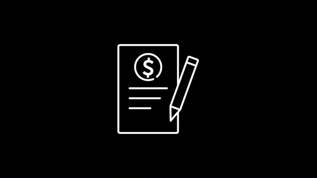 Financial document with dollar sign and pen icon