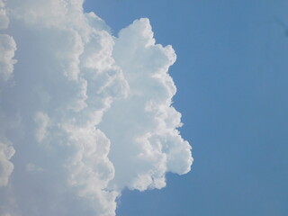 Beautiful White Puffy Clouds and Summer Sky