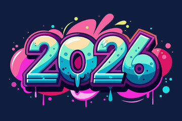 2026 Happy New Year,2026 new year typography,2026 T-shirt design,2026 Vector Premium Typography 