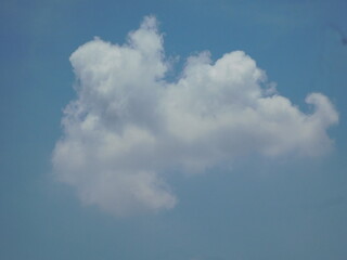 Beautiful White Puffy Clouds and Summer Sky