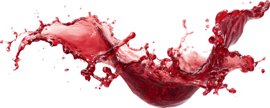Red splash liquid wave, red fluid motion, dynamic water splash art