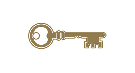 Golden key illustration against a neutral backdrop a striking silhouette
