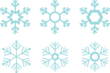 Snow Flake icon set. Minimalist winter symbols. Abstract geometric vector graphic element for New Year design. Crayon hand drawn snow flake collection. Isolated linear snow flake pictogram collection.