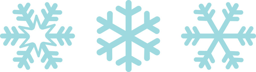 Snow Flake icon set. Minimalist winter symbols. Abstract geometric vector graphic element for New Year design. Crayon hand drawn snow flake collection. Isolated linear snow flake pictogram collection.