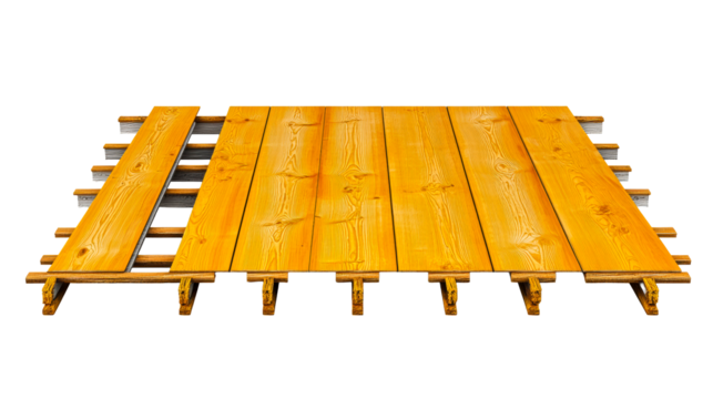 Wooden Deck Construction With Support Joists