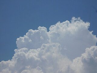 Beautiful White Puffy Clouds and Summer Sky