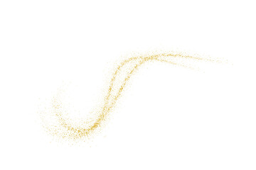 Abstract Shiny Gold Glitter Wave design element. Isolated PNG Design Element. Merry Christmas and Happy New Year Decoration.Transparent Background. For invitation and greeting card Bg