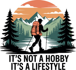 A hiker embracing the outdoors with a large backpack and trekking poles.