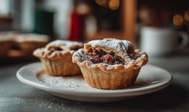 Mince pie with icing sugar