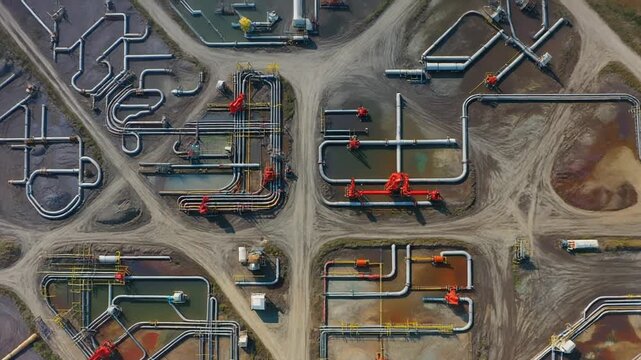 Aerial Top-Down View of Geometric In-Situ Leaching Field