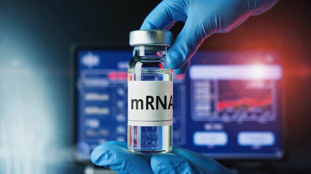 mRNA vaccine vial.