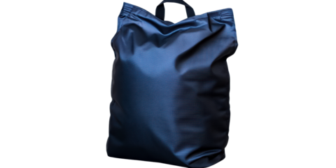 Dark Blue Wrinkled Synthetic Fabric Tote Bag