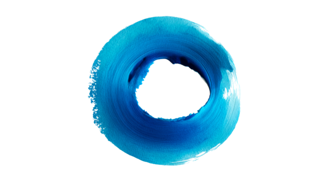 Thick Blue Brushstroke Ring on White