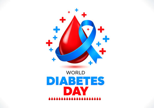 World diabetes day awareness illustration isolated on white background