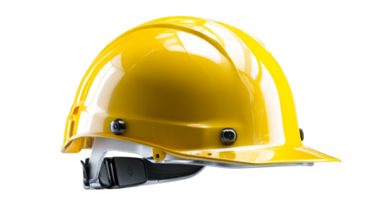 Yellow Hard Hat with Adjustable Strap and Clips