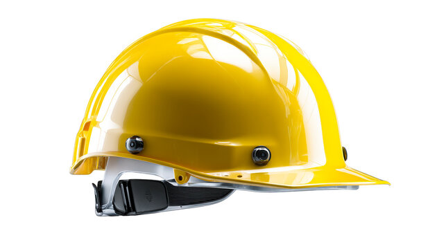 Yellow Hard Hat with Adjustable Strap and Clips