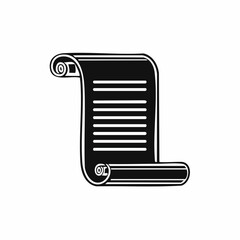 Vector illustration of a scroll with rolled ends vintage parchment isolated