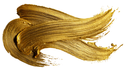 Golden paint stroke texture with metallic sheen