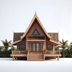 thai style wooden house